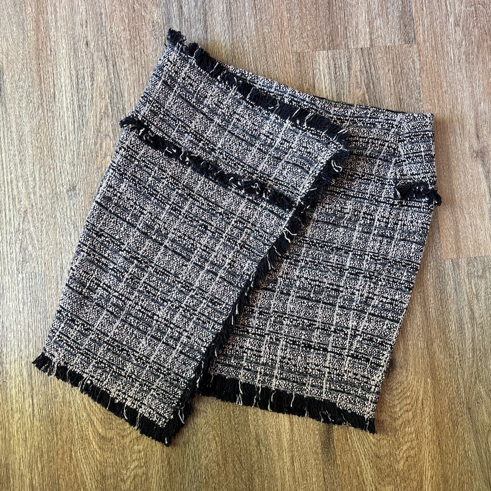 IRO Size Medium - Black and Pink Tweed Skirt